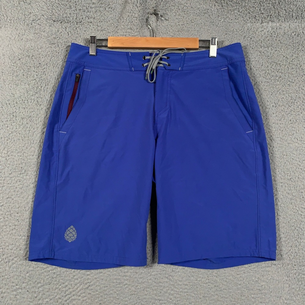 Stio Second Light Board Shorts Mens 33 Blue Performance Stretch Hiking Outdoor